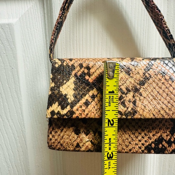 Snakeskin Pattern Tan and Black Women's Bag By Judith Jack - Picture 9 of 10
